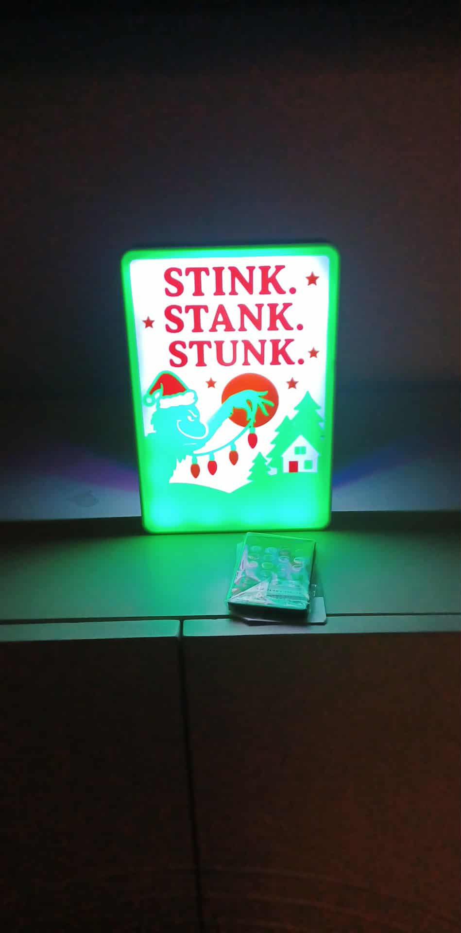 Grinch Stink LED light box – custom 3D printed – Lit Layer Creations